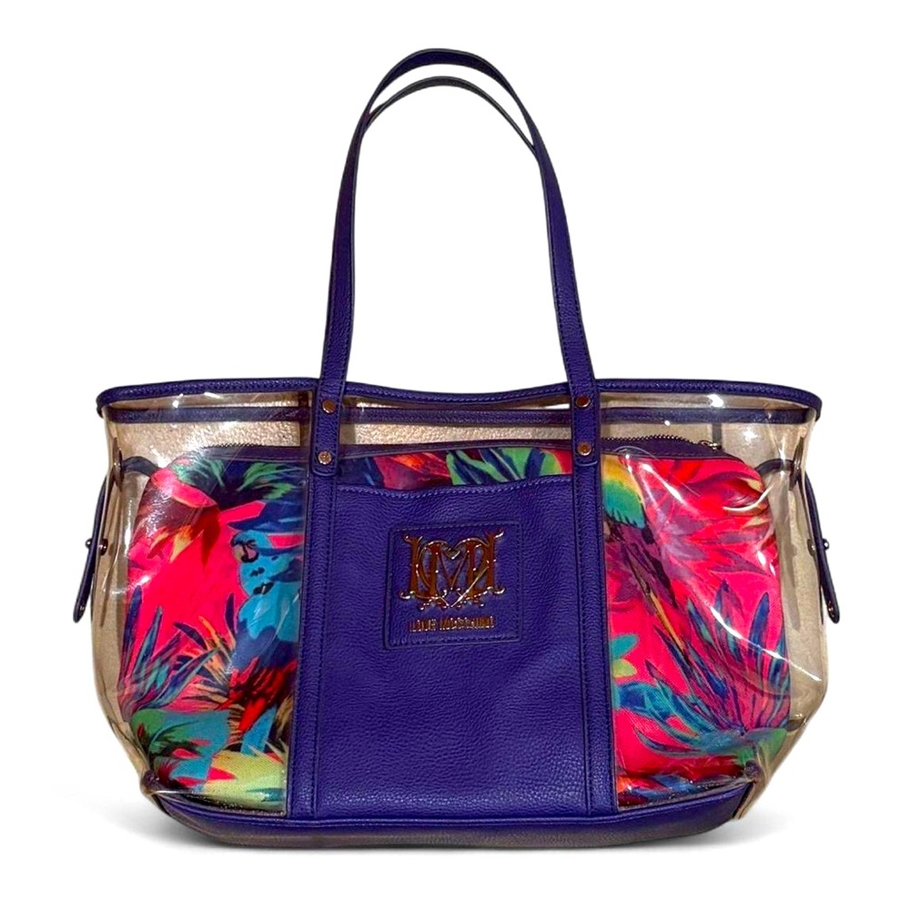 LOVE MOSCHINO Clear Tote Bag Canvas Pouch Interior Bag